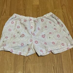 Rae Dunn Pink and White Patterned Shorts